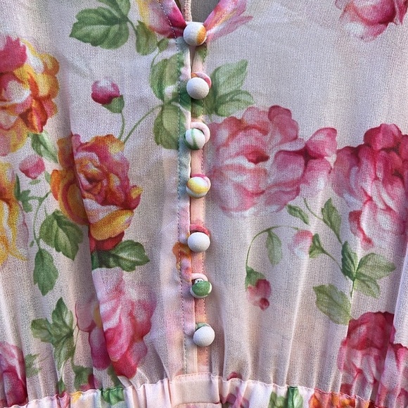 The Kooples Pleated Floral-Print Maxi Dress size 2 Bridal Shower Wedding Fairy - Picture 8 of 16